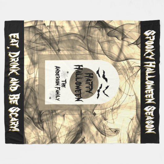 Volle Maan Spider Bats Spooky Scary Happy Hallowee Fleece Deken (Voorkant (Horizontaal))