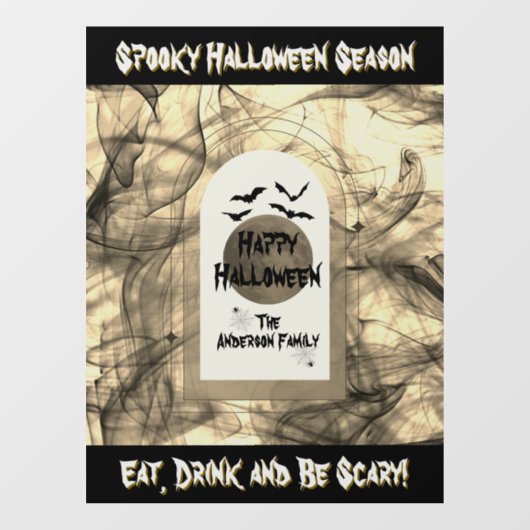 Volle Maan Spin Vleermuizen Griezelig Eng Gelukkig Raamsticker (Vel)