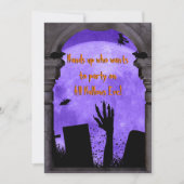 Volle maan, spookachtige begraafplaats griezelig H Kaart (Voorkant)