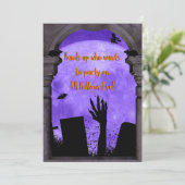 Volle maan, spookachtige begraafplaats griezelig H Kaart (Staand voorkant)