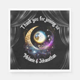 Volle maan sterrenhemel hemelse drapes servet