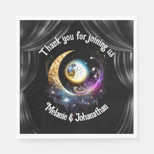 Volle maan sterrenhemel hemelse drapes servet