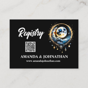 Volle maan sterrennacht Luna hemels chic Informatiekaartje