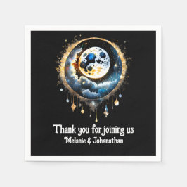 Volle maan sterrennacht Luna hemels elegant Servet