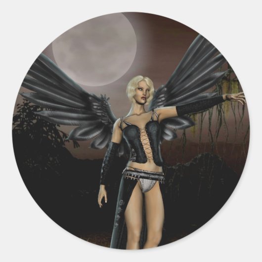 Volle Maan (Stickers) Ronde Sticker (Voorkant)