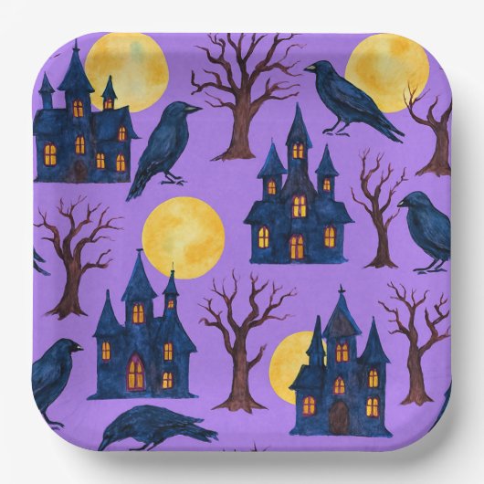 Volle maan van Natasha Us Papieren Bordje (Voorkant)