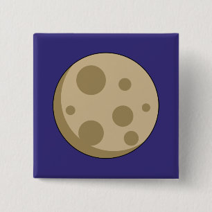 Volle Maan Vierkante Button 5,1 Cm