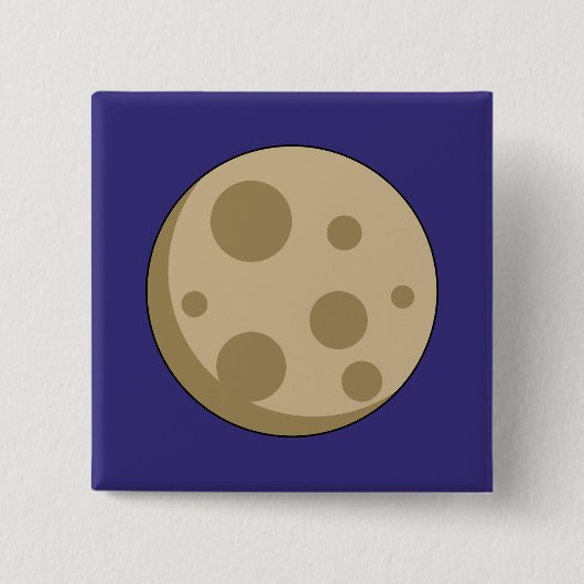 Volle Maan Vierkante Button 5,1 Cm (Voorkant)