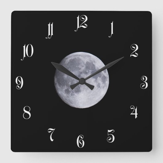volle maan vierkante klok (Voorkant)