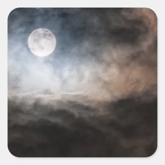 volle maan vierkante sticker (Voorkant)