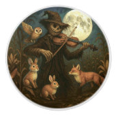 Volle maan vogelverschrikker Serenade Keramische Knop (Voorkant)