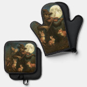 Volle maan vogelverschrikker Serenade Ovenwant & Pannenlap Set (Voorkant / Achterkant)