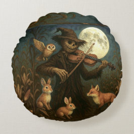 Volle maan vogelverschrikker Serenade Rond Kussen