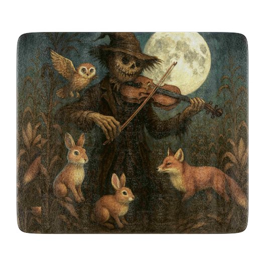 Volle maan vogelverschrikker Serenade Snijplank (Voorkant)