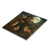 Volle maan vogelverschrikker Serenade Tegeltje (Zijkant)