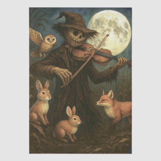 Volle maan vogelverschrikker Serenade Tissuepapier (Voorkant)