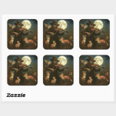 Volle maan vogelverschrikker Serenade Vierkante Sticker (Vel)