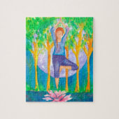 Volle maan vrouw yoga pose legpuzzel (Verticaal)