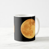 Volle Maan Warm Oranje Maanlicht Kosmisch Landscha Koffiemok (Voorkant rechts)