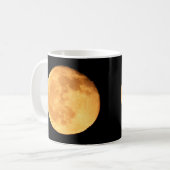 Volle Maan Warm Oranje Maanlicht Kosmisch Landscha Koffiemok (Voorkant links)