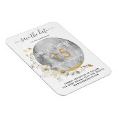 Volle Maan Wildflower Goud Waterverf Bruiloft Magneet (Rechterzijde)