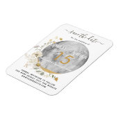 Volle Maan Wildflower Goud Waterverf Bruiloft Magneet (Linkerzijde)