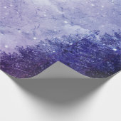 Volle Maan Winter Paarse Bos Cadeaupapier (Hoek)