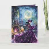 Volle Maan Witching Time Halloween Kaart (Voorkant)