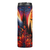 Volle maan witte wolf thermosbeker (Achterkant)