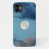 Volle Maan Zonsondergang Wolken Art Phone Case (Achterkant)