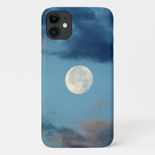 Volle Maan Zonsondergang Wolken Art Phone Case (Achterkant)