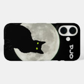 Volle maan zwarte kat kijkt omhoog Case-Mate iPhone case (Achterkant (horizontaal))