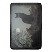 Volle maan zwarte kat op een boom badmat (Voorkant Verticaal)