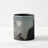 Volle maan zwarte kat op een boom mok (Midden)