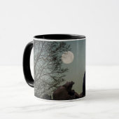 Volle maan zwarte kat op een boom mok (Voorkant links)