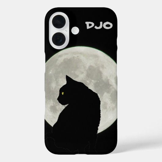 Volle Maan Zwarte Kat Profiel Case-Mate iPhone Case (Achterkant)