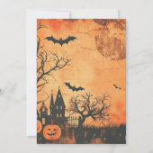 Volle Maan Zwarte Vogels Halloween Party Kaart (Achterkant)