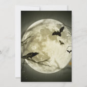 Volle maanlicht nacht, zwarte kraai, vleermuizen,  kaart (Achterkant)