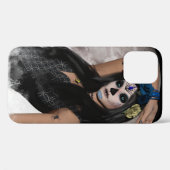 Volle Maan's Suiker Schedel Donkere Masker & Blauw Case-Mate iPhone Case (Achterkant (horizontaal))
