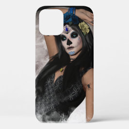 Volle Maan's Suiker Schedel Donkere Masker & Blauw Case-Mate iPhone Case