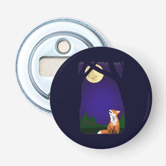 Volle-maanvos Button Flesopener (Voorkant)