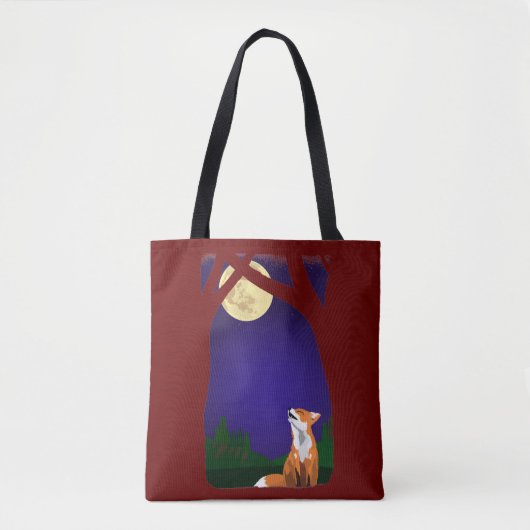 Volle-maanvos Tote Bag (Voorkant)