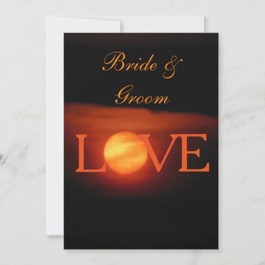 Volle Oogst Maan Huwelijksuitnodiging Kaart (Voorkant)