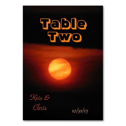 Volle Oogst Maan Trouwtafel Kaart (Voorkant)