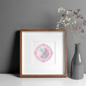 Volle roze maan | April Moon Illustratie Poster