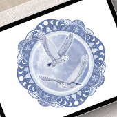 volle sneeuwmaan | Februari Uilen Maan Illustratie Poster