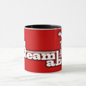 Volle stoom vooruit rode stoomtrein mok (Midden)