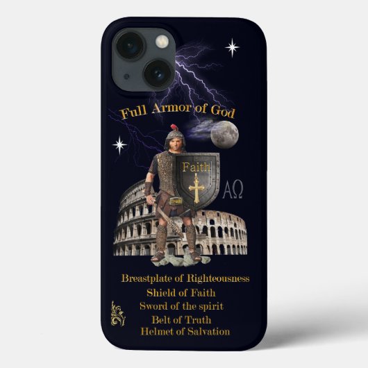 Volle wapenrusting van GOD Case-Mate iPhone Case (Achterkant)