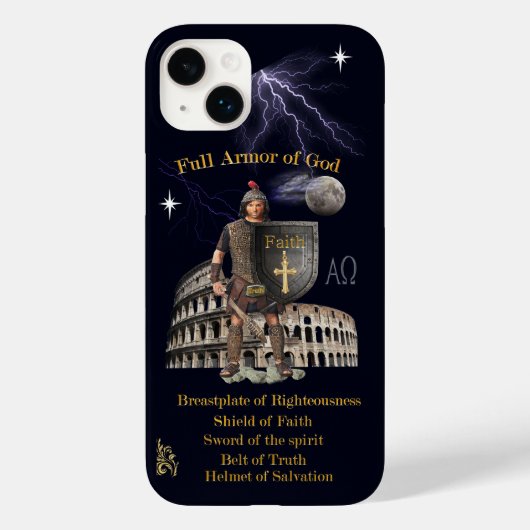 Volle wapenrusting van GOD Case-Mate iPhone Case (Achterkant)