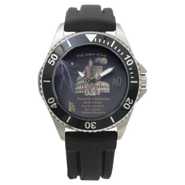 Volle wapenrusting van GOD Horloge (Voorkant)